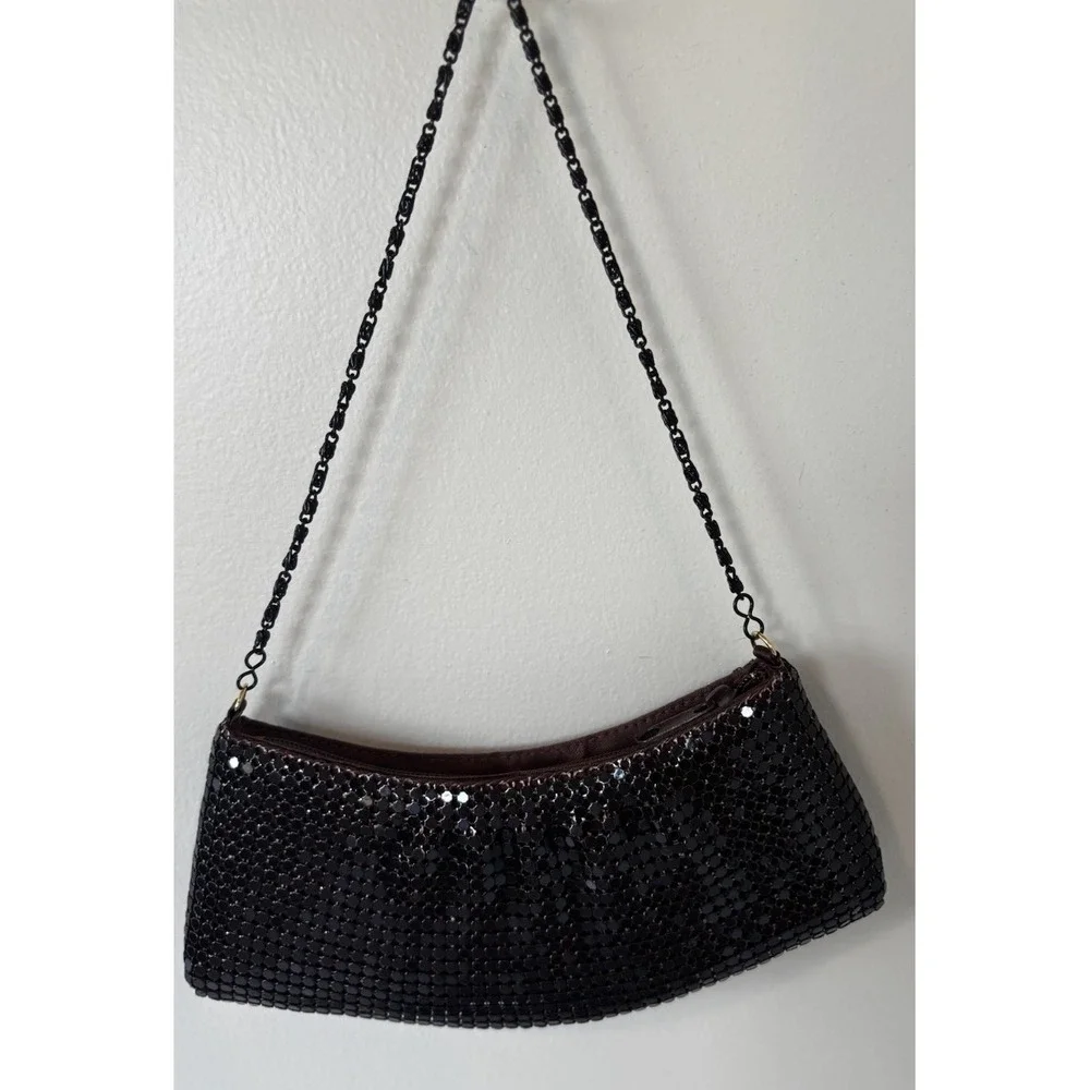 Vintage-style Clutch Mini Shoulder Bag Metallic Chainmail Mesh Y2K Copper Brown